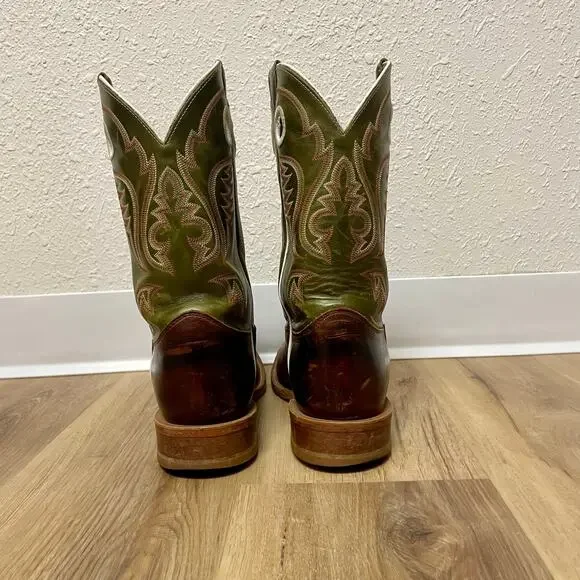 Justin Mens Square Toe Casual Work Boots Brown Green Size 11.5 D - style BR307 - Picture 5 of 14